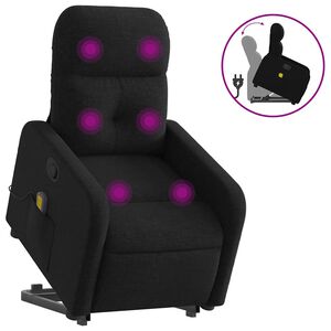 vidaXL fekete sz&ouml;vet d&ouml;nthető massz&aacute;zs- &eacute;s &aacute;ll&oacute;fotel