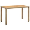 vidaXL b&eacute;zs polyrattan &eacute;s t&ouml;m&ouml;r ak&aacute;cfa kerti asztal 123 x 60 x 74 cm