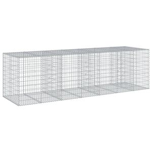 vidaXL horganyzott vas gabion kos&aacute;r fed&eacute;llel 350 x 100 x 100 cm