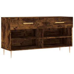 vidaXL f&uuml;st&ouml;s t&ouml;lgy sz&iacute;nű szerelt fa cipőpolc 102x35x55 cm