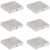 vidaXL 6 db g&uacute;la alak&uacute; horganyzott f&eacute;m ker&iacute;t&eacute;soszlop-sapka 101x101 mm