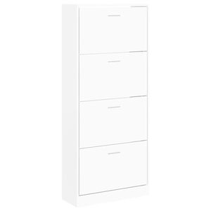 vidaXL feh&eacute;r szerelt fa cipősszekr&eacute;ny 63x24x147 cm