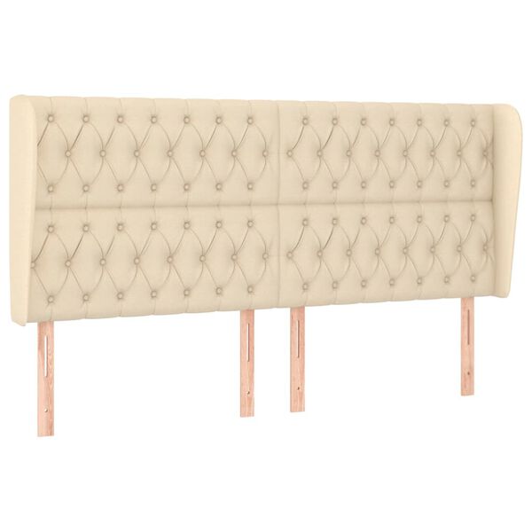 vidaXL kr&eacute;msz&iacute;nű sz&ouml;vet fejt&aacute;mla sz&aacute;rnyakkal 203x23x118/128 cm