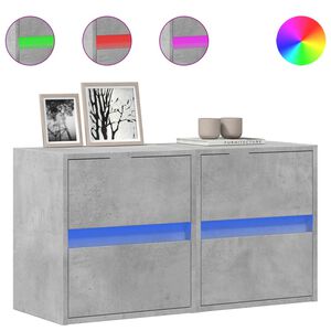 vidaXL 2 db betonsz&uuml;rke fali TV-szekr&eacute;ny LED-del 41 x 31 x 45 cm