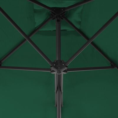 vidaXL zöld kültéri napernyő acélrúddal 250 x 250 cm
