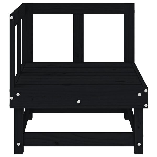 vidaXL fekete tömör fenyőfa kerti sarokkanapé