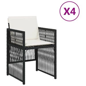 vidaXL 4 db fekete polyrattan kerti sz&eacute;k p&aacute;rn&aacute;val