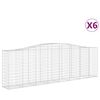 vidaXL 6 db &iacute;ves horganyzott vas gabion kos&aacute;r 400x50x120/140 cm