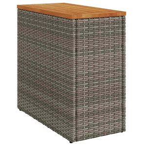 vidaXL sz&uuml;rke polyrattan falapos kerti kisasztal 58 x 27,5 x 55 cm