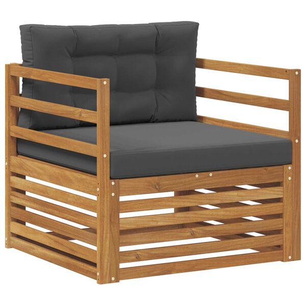 vidaXL K&uuml;lt&eacute;ri kanap&eacute; szett T&ouml;m&ouml;r ak&aacute;cfa &eacute;s poli&eacute;szter Term&eacute;szetes