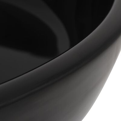 vidaXL kerek, fekete kerámia mosdókagyló 42 x 12 cm