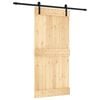 vidaXL Cs&uacute;sz&oacute; ajt&oacute; Term&eacute;szetes &eacute;s Fekete 95 x 210 cm Szil&aacute;rd Fenyőfa