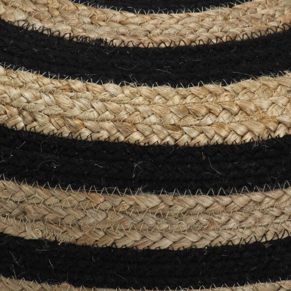 vidaXL k&eacute;zzel k&eacute;sz&uuml;lt fekete juta puff 40 x 45 cm