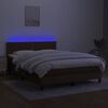 vidaXL barna sz&ouml;vet rug&oacute;s &eacute;s LED-es &aacute;gy matraccal 140x190 cm