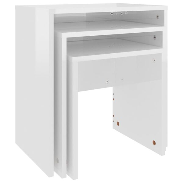 vidaXL 3 db magasf&eacute;nyű feh&eacute;r szerelt fa rak&aacute;solhat&oacute; doh&aacute;nyz&oacute;asztal