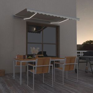 vidaXL kr&eacute;msz&iacute;nű k&eacute;zzel kih&uacute;zhat&oacute; LED-es napellenző 350 x 250 cm