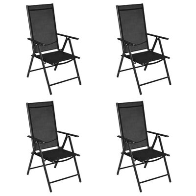 vidaXL 4 db fekete összecsukható alumínium és textilén kerti szék