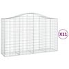 vidaXL 11 db &iacute;ves horganyzott vas gabion kos&aacute;r 200x50x120/140 cm