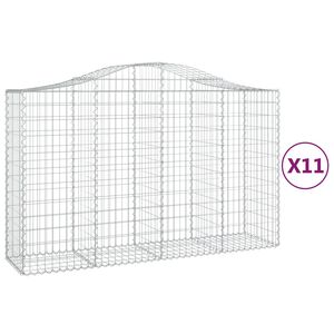 vidaXL 11 db &iacute;ves horganyzott vas gabion kos&aacute;r 200x50x120/140 cm