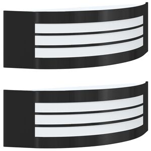 vidaXL Kültéri Fali Lámpák 2 pcs Fekete 32 x 10 x 10 cm