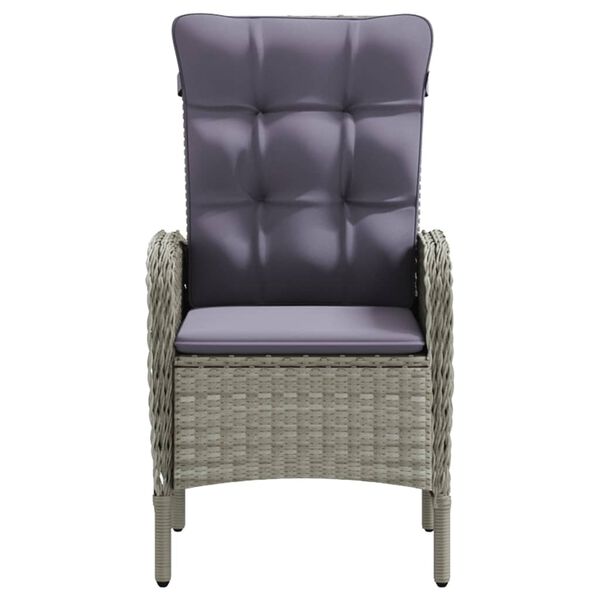 vidaXL 3 r&eacute;szes sz&uuml;rke-fekete k&uuml;lt&eacute;ri &eacute;tkezőgarnit&uacute;ra p&aacute;rn&aacute;kkal