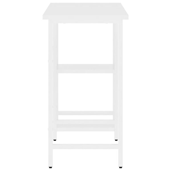 vidaXL feh&eacute;r MDF &eacute;s f&eacute;m sz&aacute;m&iacute;t&oacute;g&eacute;pasztal 80 x 40 x 72 cm