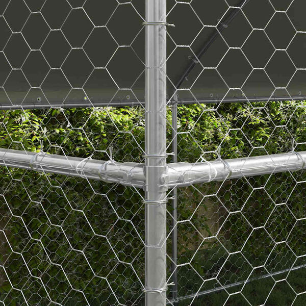 vidaXL Kutyah&aacute;z t&aacute;rol&oacute;val 4 pcs Ez&uuml;st 8 x 2 x 2 m Horganyzott ac&eacute;l