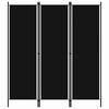 vidaXL fekete 3 paneles parav&aacute;n 150 x 180 cm