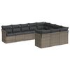 vidaXL 10 r&eacute;szes sz&uuml;rke polyrattan kerti &uuml;lőgarnit&uacute;ra p&aacute;rn&aacute;kkal