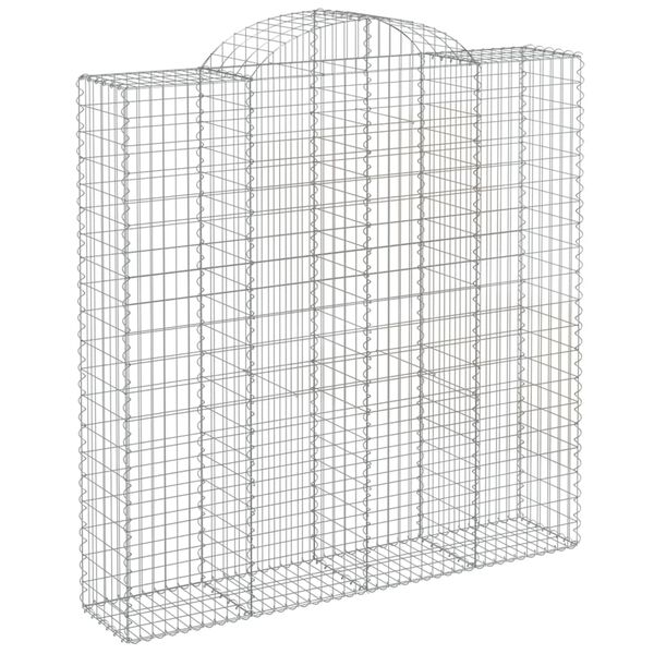 vidaXL 8 db íves horganyzott vas gabion kosár 200x50x200/220 cm
