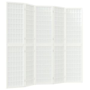 vidaXL 5 paneles feh&eacute;r jap&aacute;n st&iacute;lus&uacute; &ouml;sszecsukhat&oacute; parav&aacute;n 200x170 cm