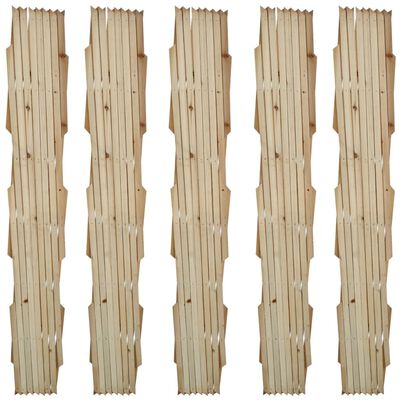 vidaXL 5 darab tömör fa rácsos kerítés 180 x 90 cm