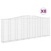 vidaXL 8 db íves horganyzott vas gabion kosár 400x30x140/160 cm