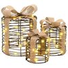 vidaXL Aj&aacute;nd&eacute;kdoboz Dekor&aacute;ci&oacute; 3 db Meleg feh&eacute;r 20 x 20 x 20 cm Rattan