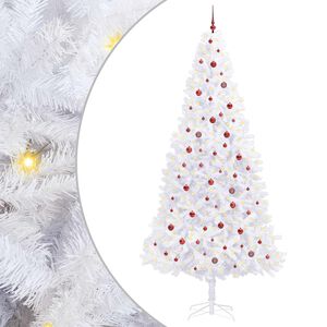 vidaXL Mű kar&aacute;csonyfa 300 LED-del &aacute;llv&aacute;nnyal Feh&eacute;r 300 cm PVC &eacute;s Ac&eacute;l