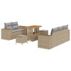 vidaXL Kerti Kanap&eacute; Szett 8 pcs Beige &eacute;s Vil&aacute;gossz&uuml;rke Poly Rattan