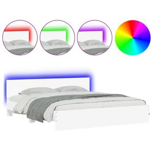 vidaXL feh&eacute;r &aacute;gykeret fejt&aacute;ml&aacute;val &eacute;s LED-del 180 x 200 cm