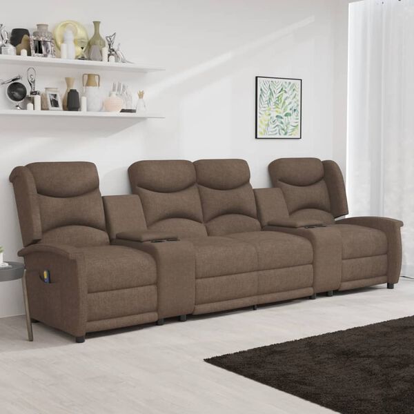 vidaXL 4 szem&eacute;lyes t&oacute;psz&iacute;nű d&ouml;nthető massz&aacute;zsfotel poh&aacute;rtart&oacute;val