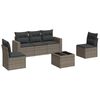 vidaXL 6 r&eacute;szes sz&uuml;rke polyrattan kerti &uuml;lőgarnit&uacute;ra p&aacute;rn&aacute;kkal