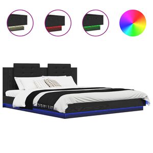 vidaXL &Aacute;gykeret t&aacute;ml&aacute;val fejt&aacute;ml&aacute;val Fekete t&ouml;lgy 200 x 200 cm Faanyag