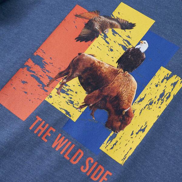 K&eacute;k melange hossz&uacute; ujj&uacute; gyerekp&oacute;l&oacute; 128