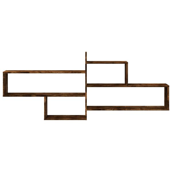 vidaXL füstös tölgy színű szerelt fa fali polc 167,5 x 18 x 68 cm