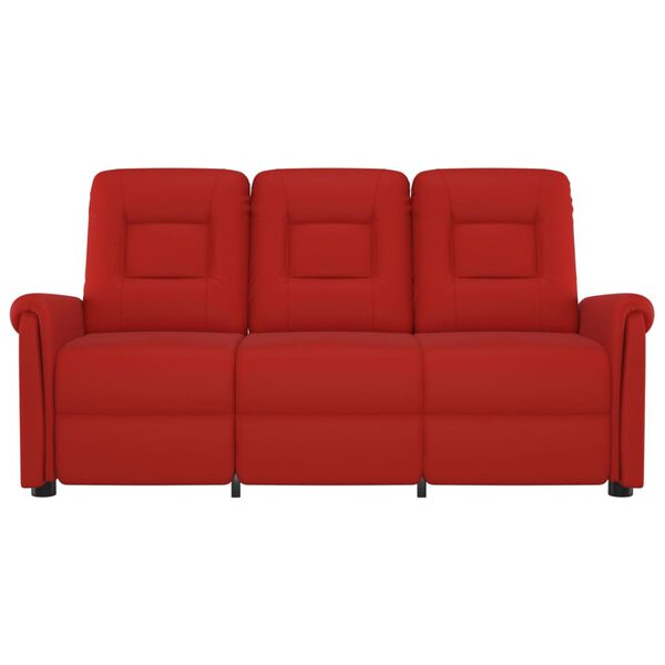 vidaXL 3 személyes bordó műbőr dönthető masszázsfotel