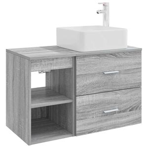 vidaXL F&uuml;rdőszoba b&uacute;tor szett 2 pcs Sz&uuml;rke Sonoma Szerelt Fa