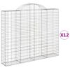 vidaXL 12 db &iacute;ves horganyzott vas gabion kos&aacute;r 200x30x160/180 cm