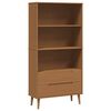 vidaXL K&ouml;nyvszekr&eacute;ny MOLDE 85 x 35 x 170,5 cm T&ouml;m&ouml;r Fenyőfa Karamell