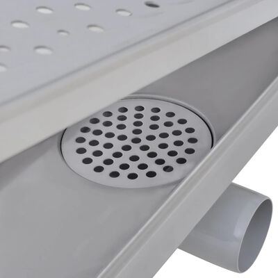 vidaXL pöttyös rozsdamentes acél zuhany lefolyóvezeték 1030 x 140 mm