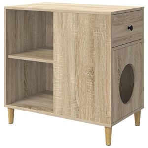 vidaXL Macska H&aacute;z Sonoma T&ouml;lgy 72 x 42,5 x 70 cm Szerelt Fa
