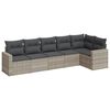 vidaXL 6 r&eacute;szes vil&aacute;gossz&uuml;rke polyrattan kerti &uuml;lőgarnit&uacute;ra p&aacute;rn&aacute;kkal
