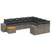 vidaXL 11 r&eacute;szes sz&uuml;rke polyrattan kerti &uuml;lőgarnit&uacute;ra p&aacute;rn&aacute;kkal